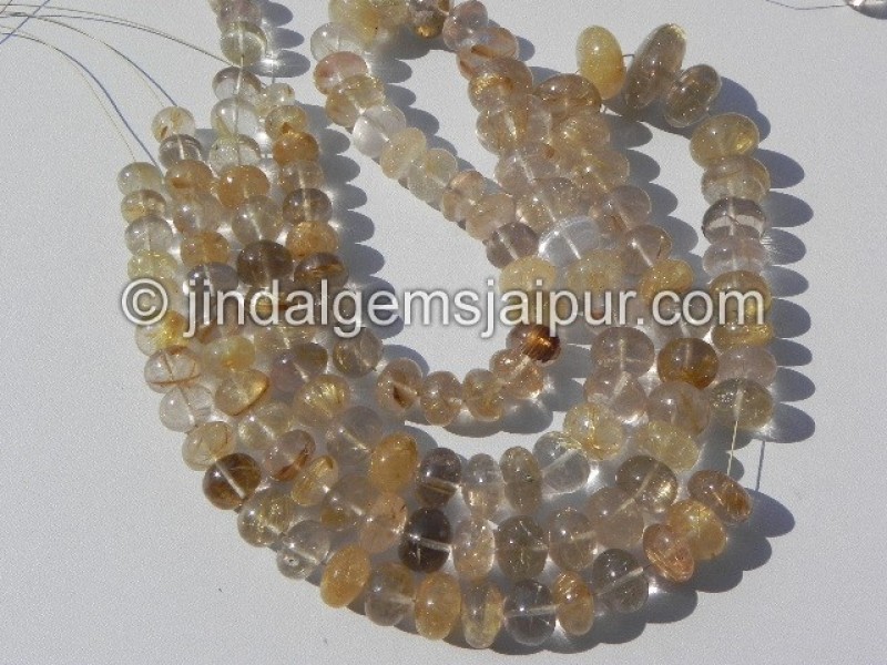 Golden Rutile Plain Roundelle Shape Beads